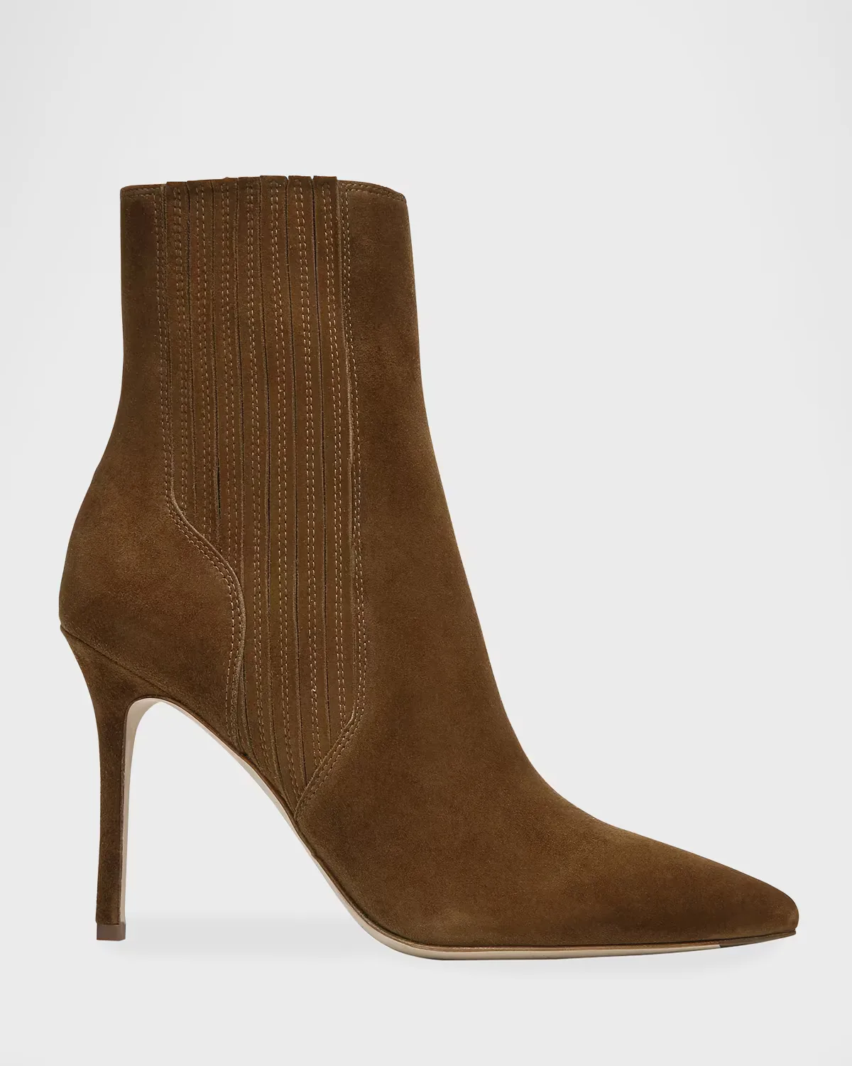 95mm Lisa Suede Stiletto Ankle Booties by Veronica Beard