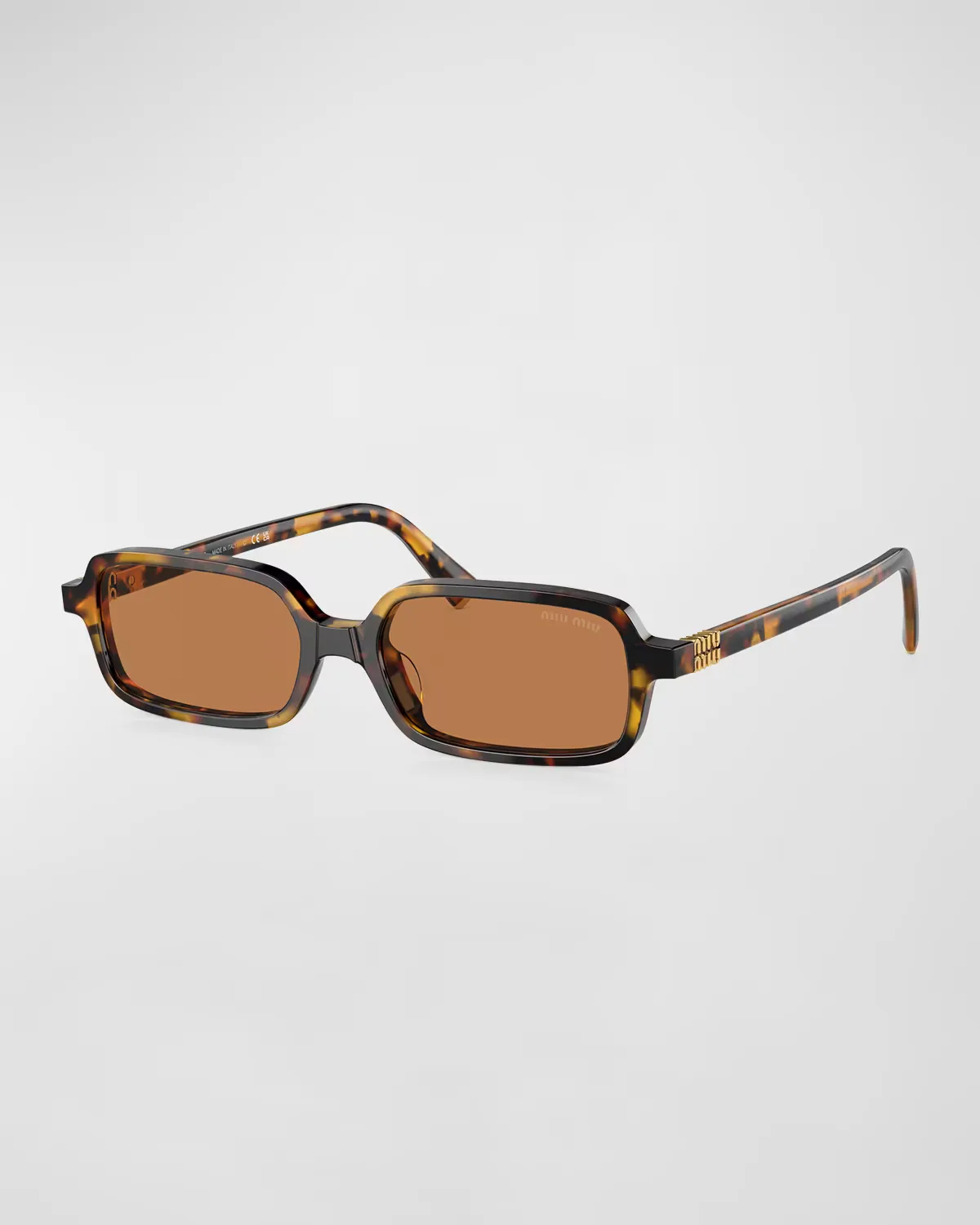 Logo Acetate Rectangle Sunglasses by Miu Miu