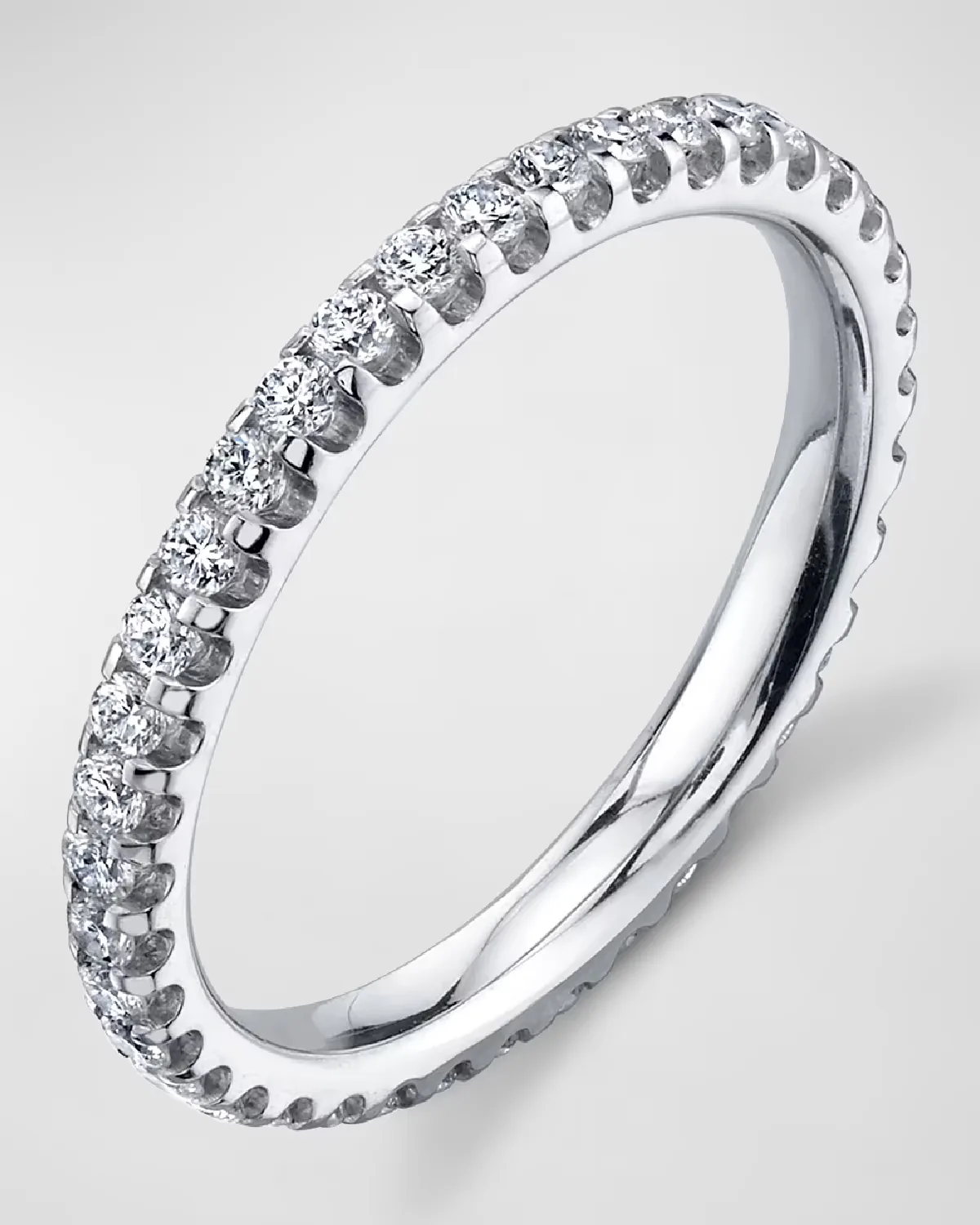 Platinum Eternity Comfort Fit Band with U Prong Set Round Cut Diamonds, 0.50ct by Neiman Marcus