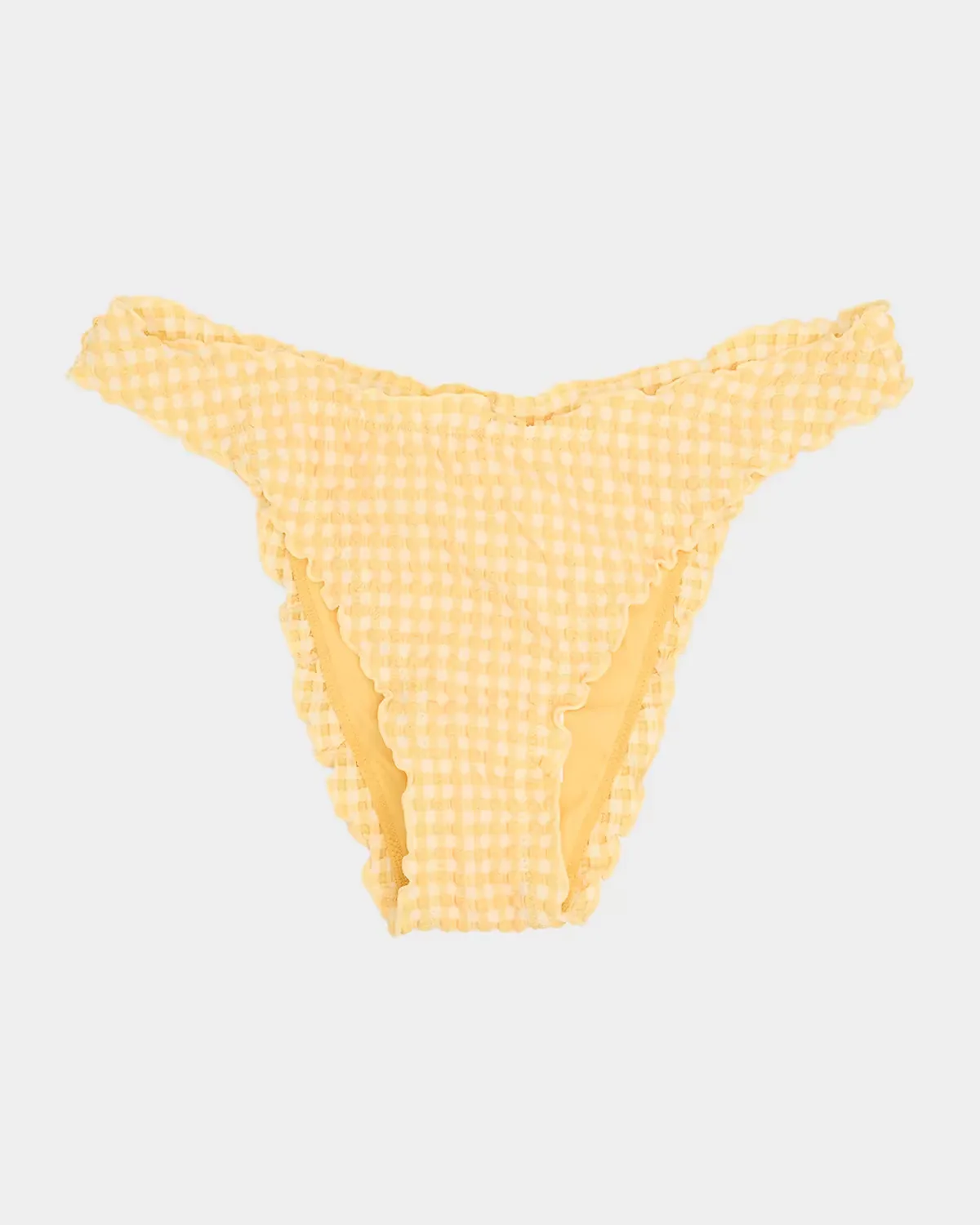 Maelie Textured Gingham Bikini Bottoms by SIMKHAI