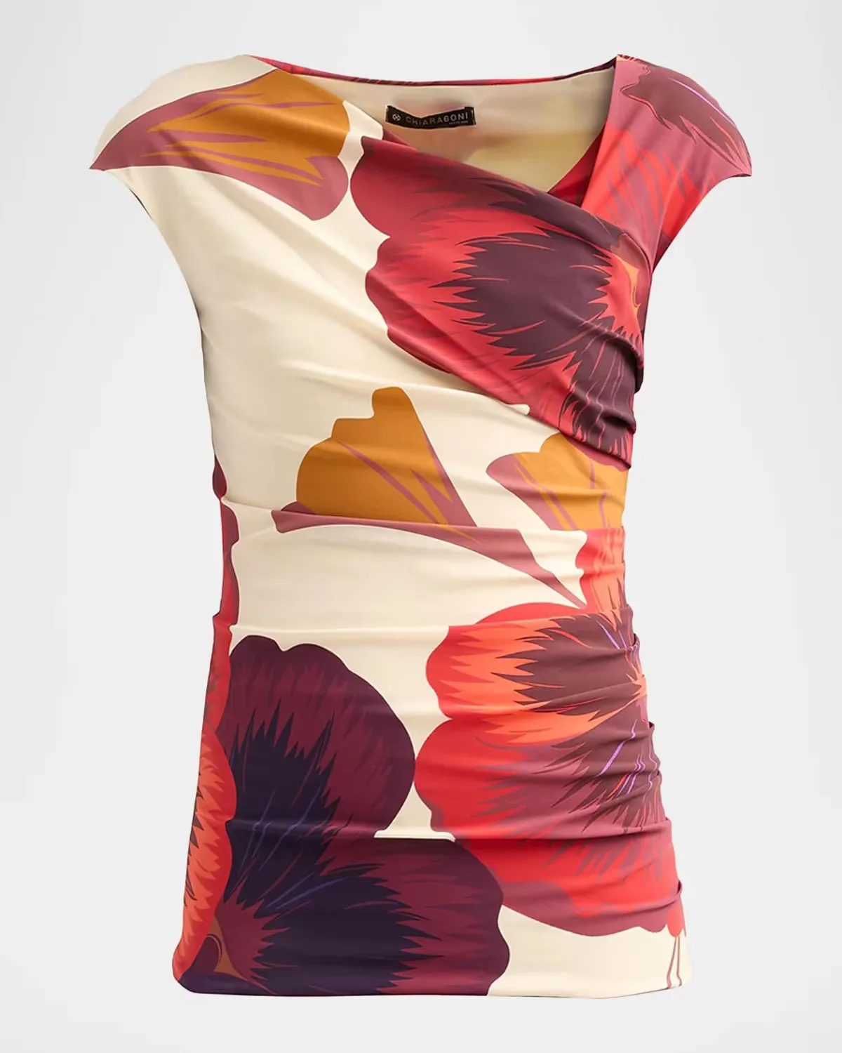 Aasha Floral Asymmetric Top by Chiara Boni La Petite Robe