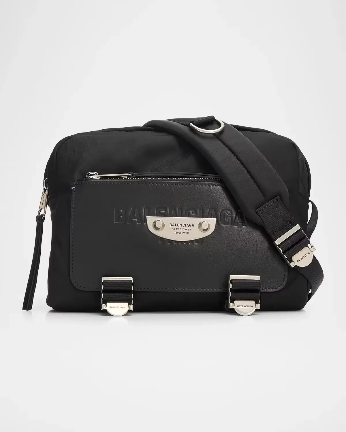 Sleek Nylon & Leather Shoulder Bag by Balenciaga
