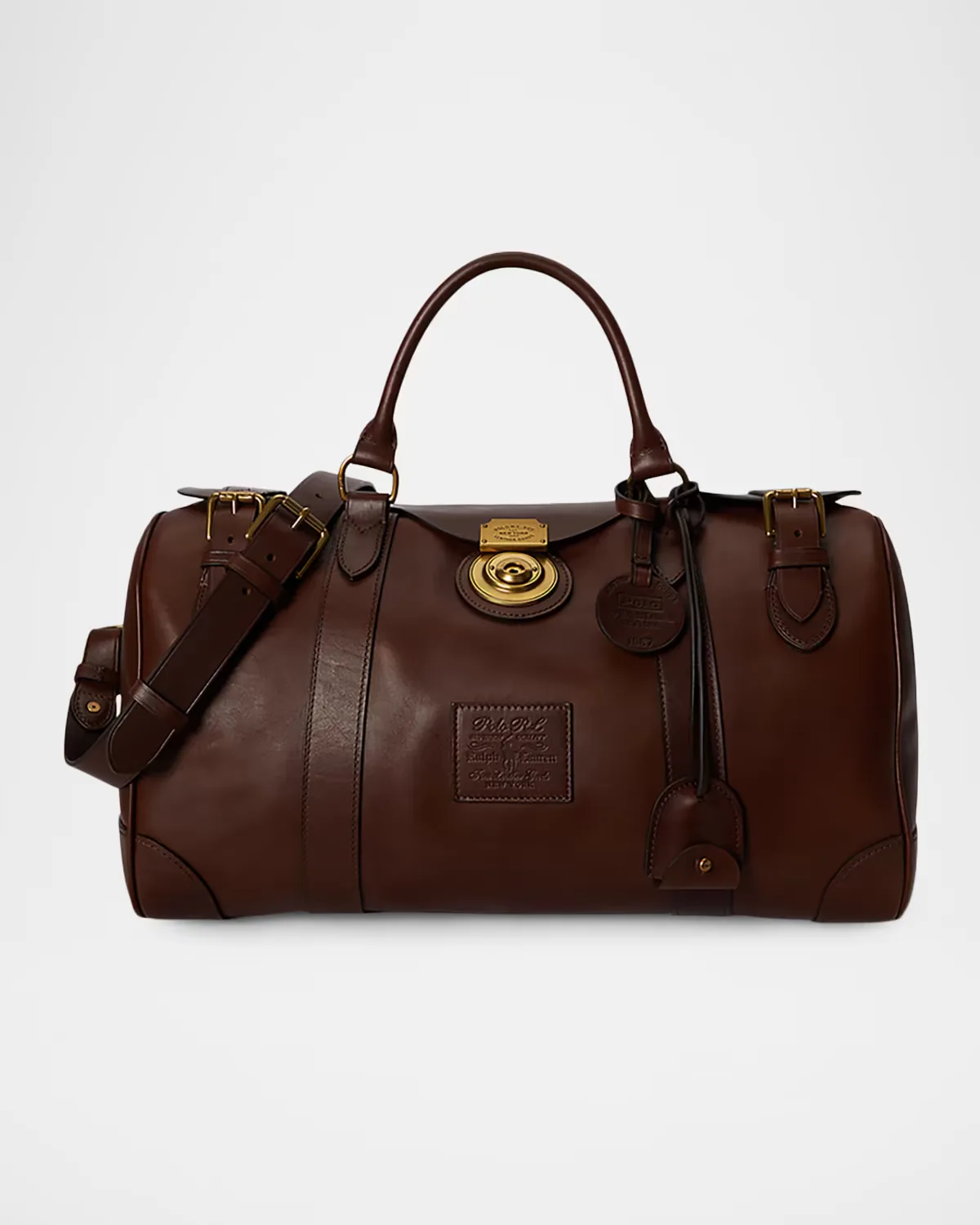 Heritage Lock Small Leather Duffel Bag by Polo Ralph Lauren