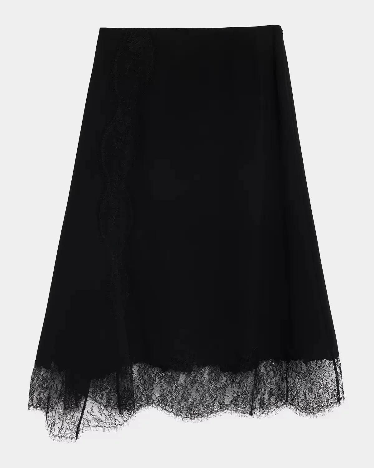 Lace-Trim Finesse Crepe Midi Skirt by Lafayette 148 New York