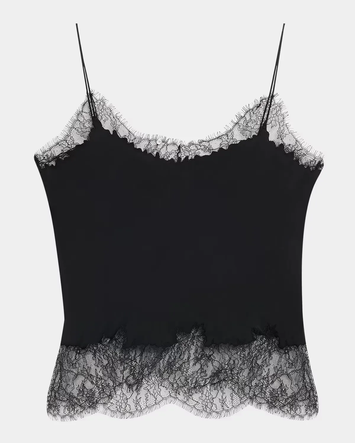 Cropped Lace-Trim Silk Cami by Lafayette 148 New York