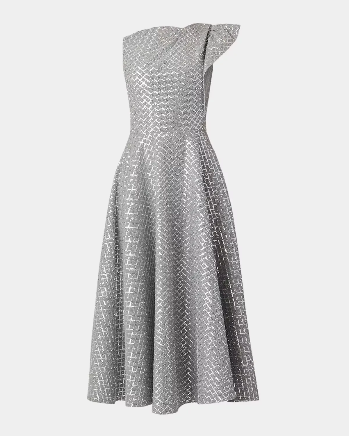Champan Sequin Ruffle-Sleeve Midi Dress by Shoshanna