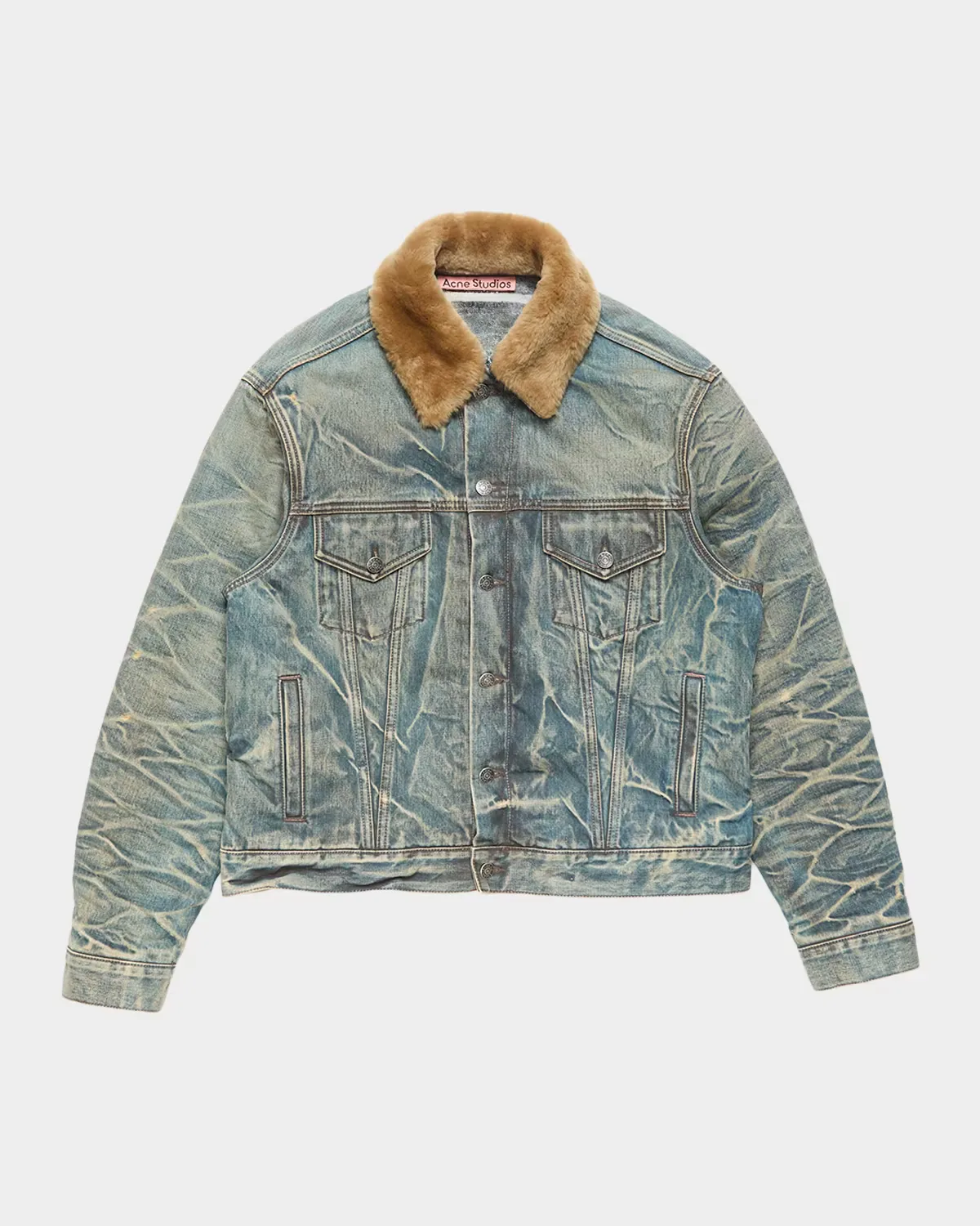 J-Rion Shearling-Trimmed Denim Trucker Jacket by Acne Studios