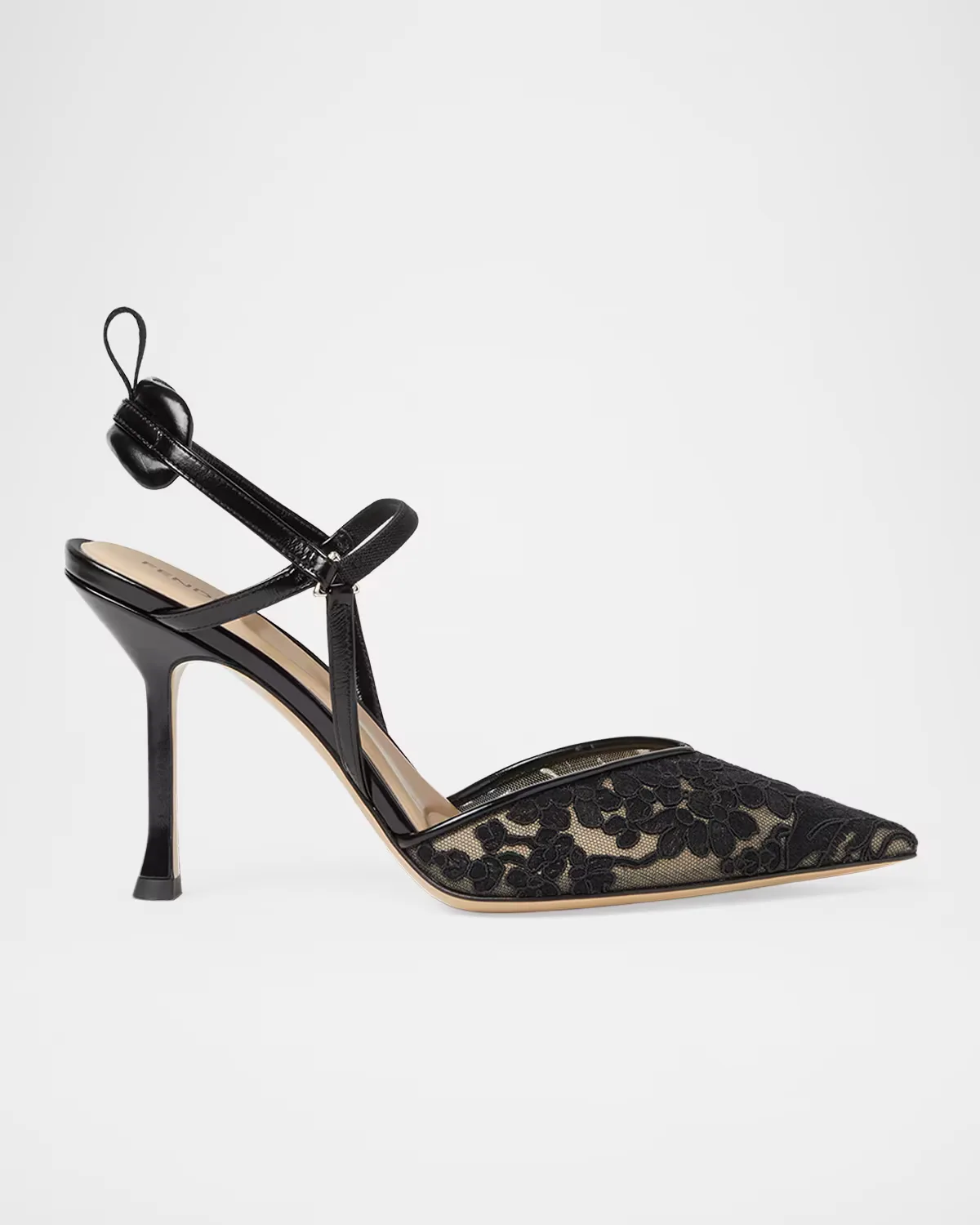 Very Colibri 95MM Lace Slingback Sandals by FENDI