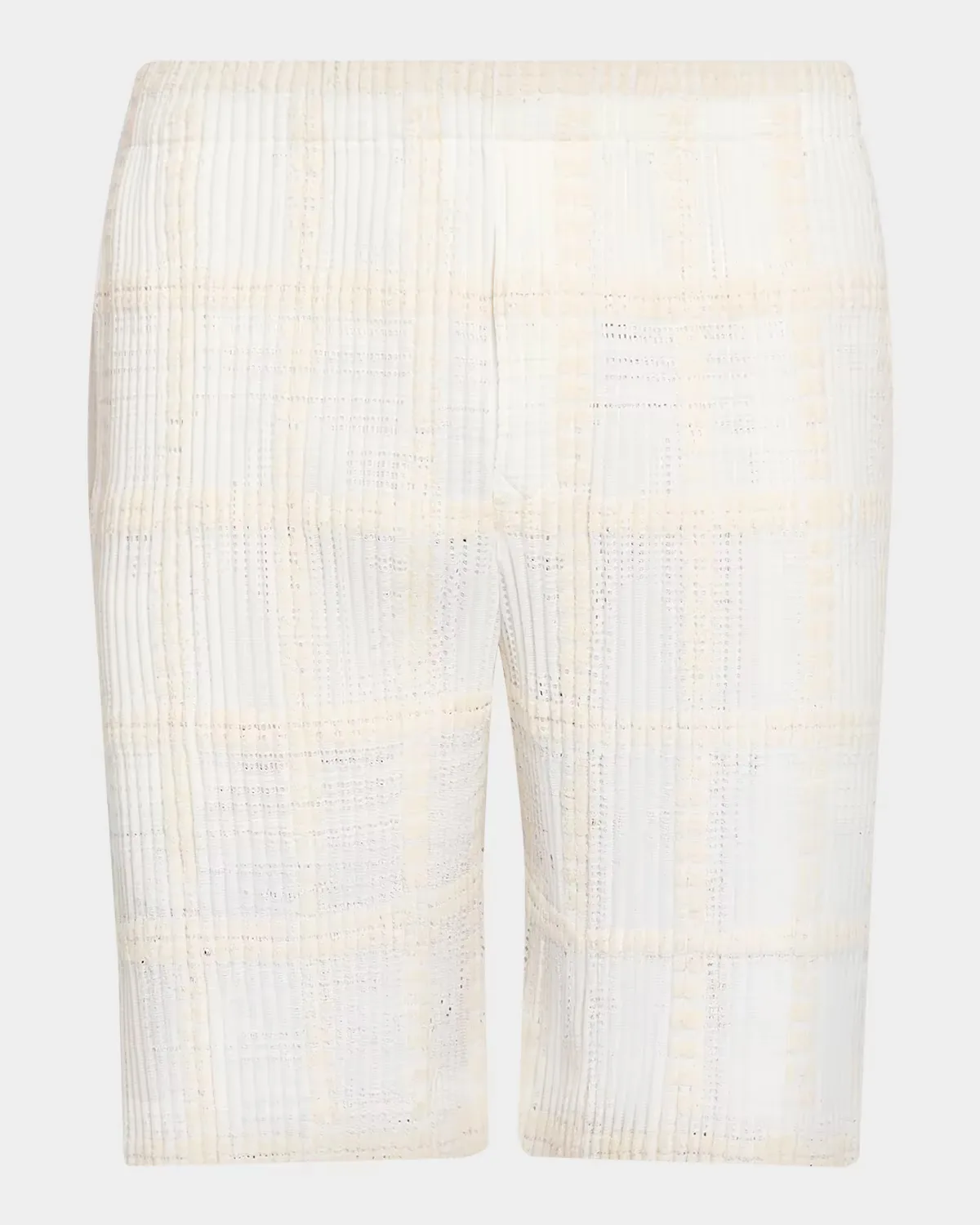 Lace Grid Pleated Shorts by Homme Pliss Issey Miyake