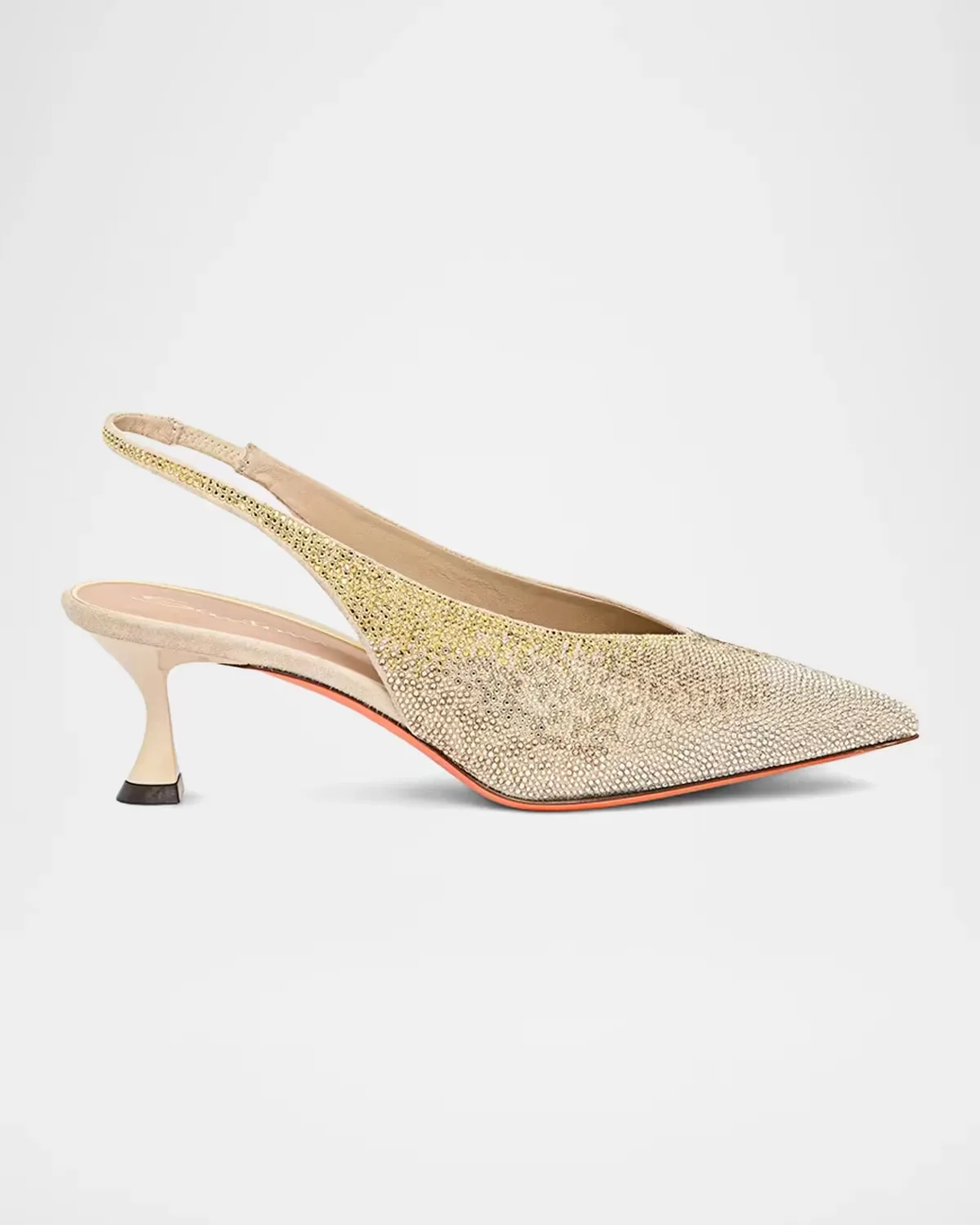 55mm Embellished Leather Slingback Pumps by Santoni