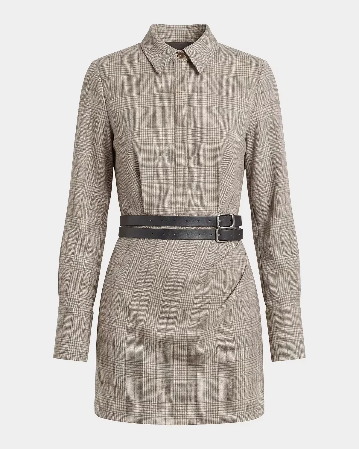 Elowen Belted Glen Check Mini Shirtdress by NICHOLAS