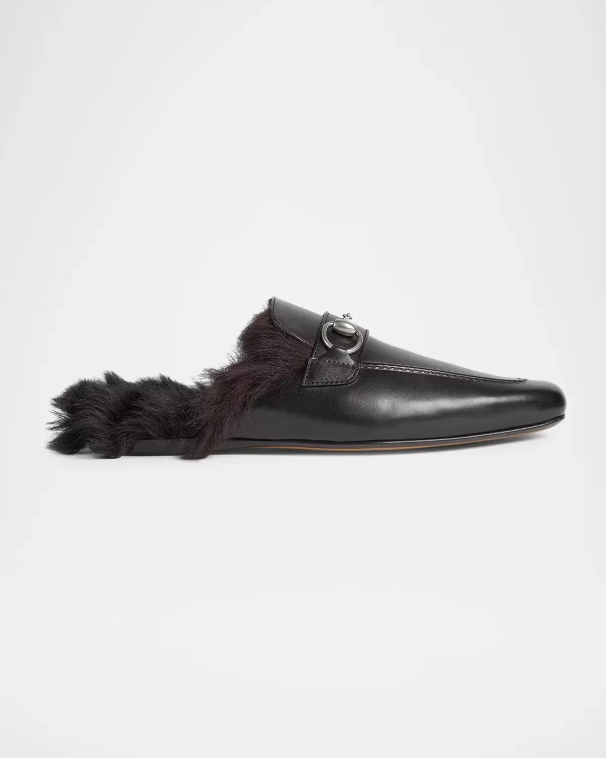 Casanova Leather & Shearling Horsebit Mules by Gucci