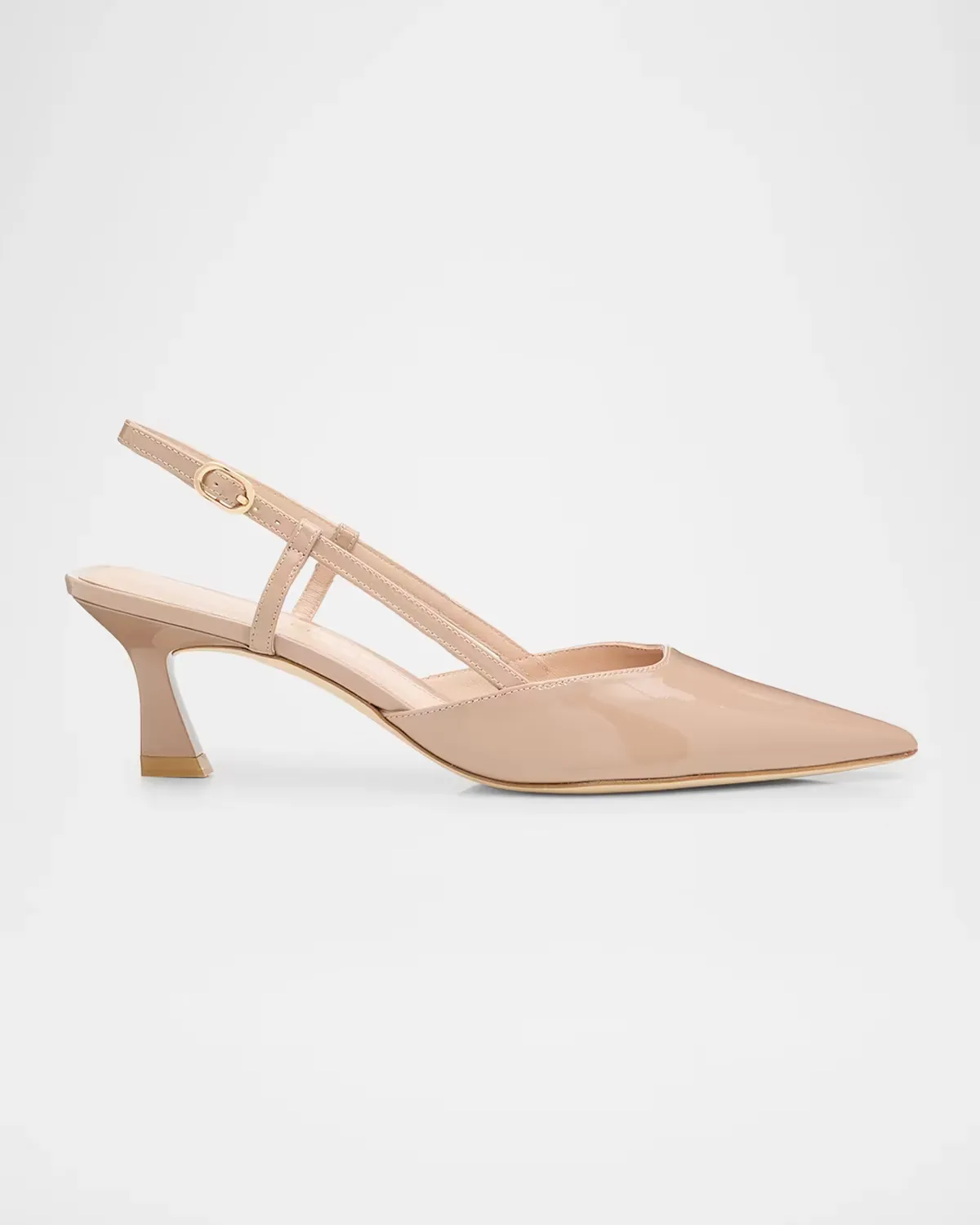 50mm Vinnie Patent Leather Kitten Slingback Pumps
