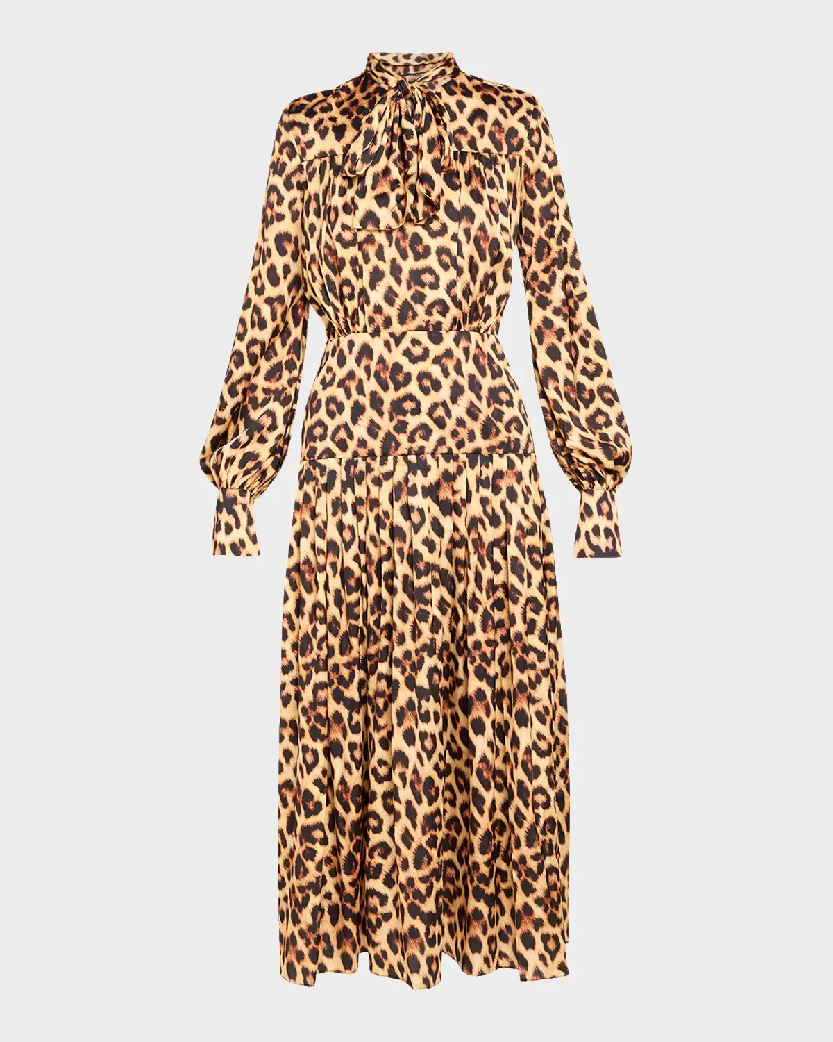 Darkene Pleated Leopard-Print Midi Dress by Chiara Boni La Petite Robe