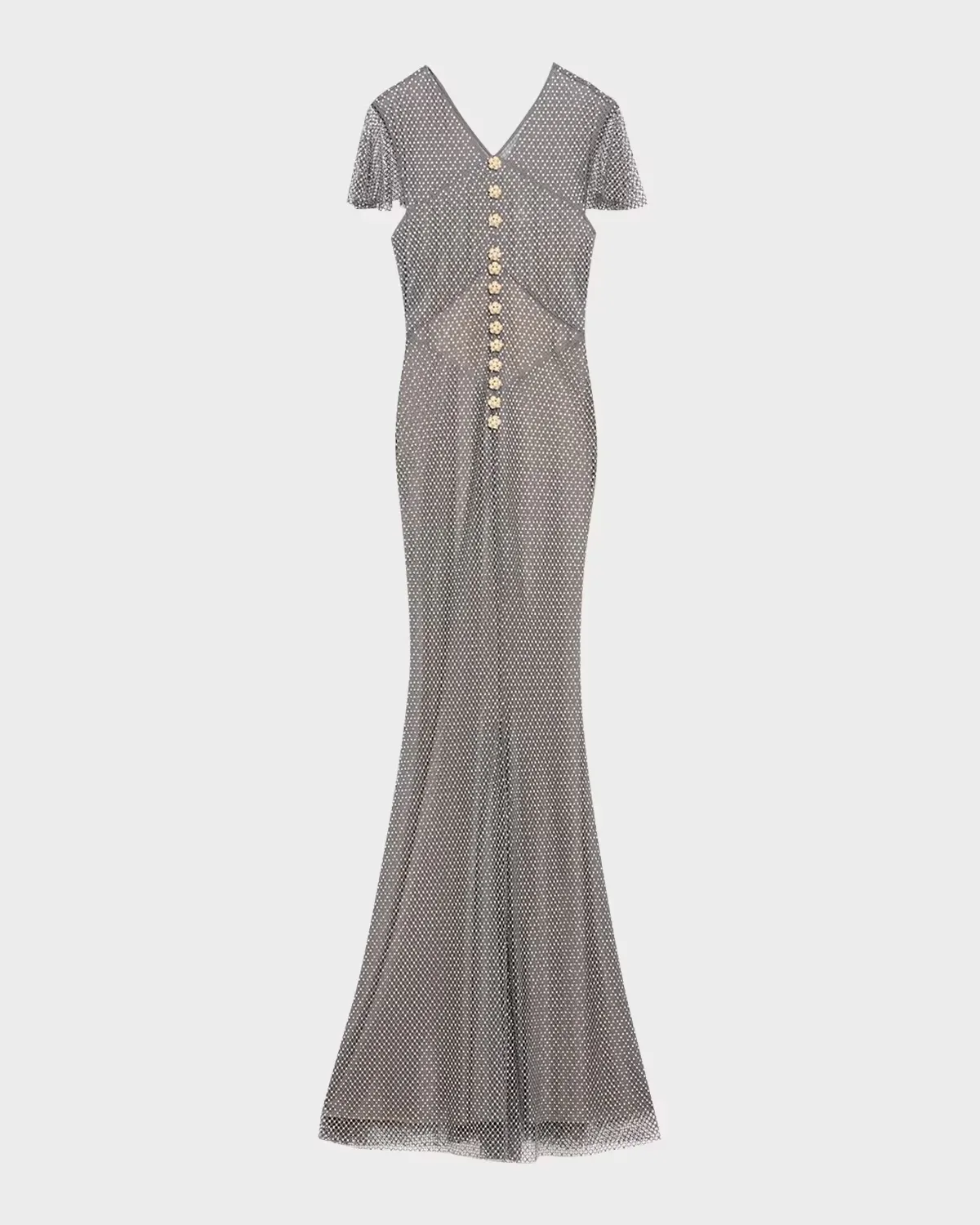 Rhinestone Fishnet Maxi Dress by Self Portrait