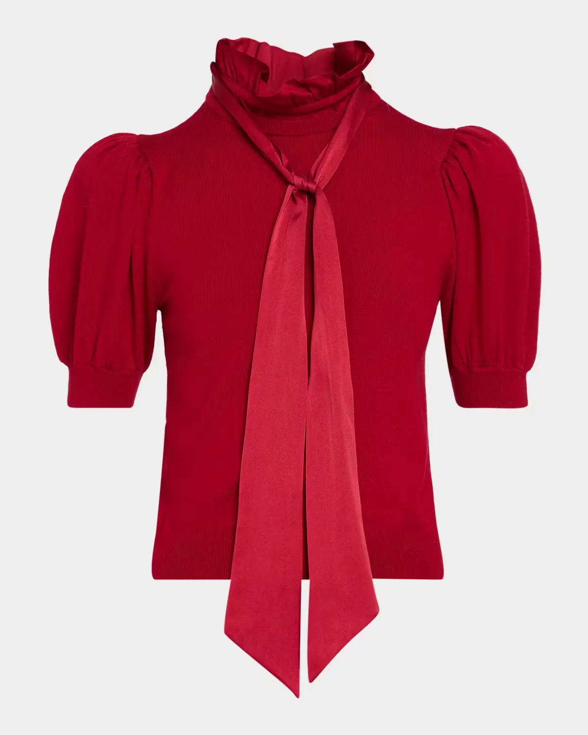 Chase Puff Sleeve Tie Sweater by Alice + Olivia