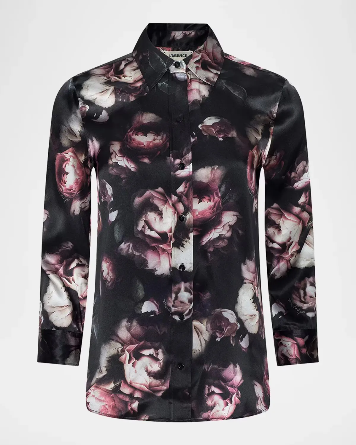 Dani Three-Quarter-Sleeve Floral Silk Blouse by L & apos;AGENCE