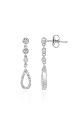 Diamond Teardrop Earrings in Sterling Silver by Belk & Co