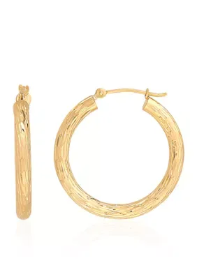 10K Yellow Gold Hoop Earrings by Belk & Co