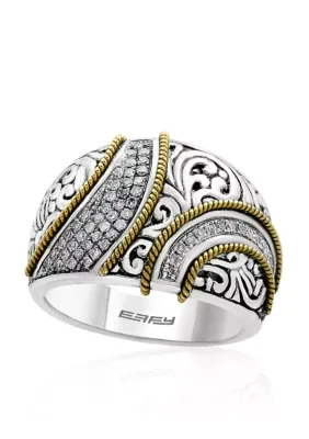 Effy 0.29 ct. t.w. Diamond Band in Sterling Silver and 18k Yellow Gold by Effy