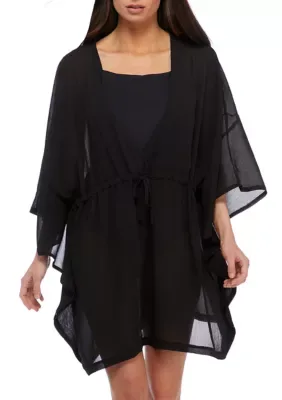 Kimono Sleeve Chiffon Swim Cover Up