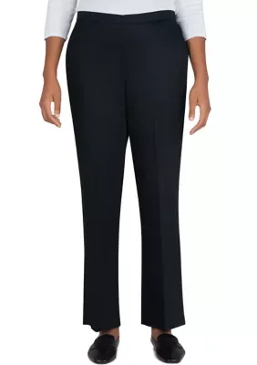 Solid Medium Length Sateen Pants