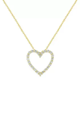 1/4 ct. t.w. Diamond Heart Necklace in 10K Yellow Gold, 18 In