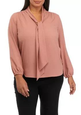 Crepe Long Sleeve Bow Blouse by The Limited