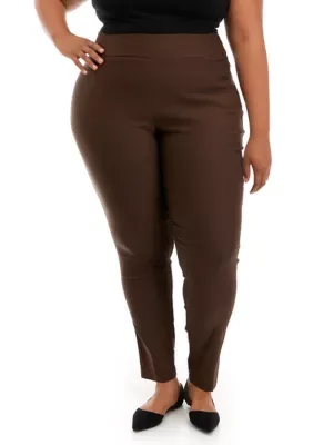 Fashion Solid Pull on Pants