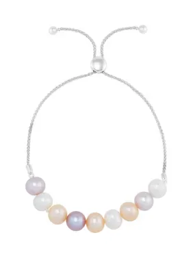 8-8.5 Millimeter Multicolor Pearl Bracelet in Sterling Silver, 10 In by Belk & Co