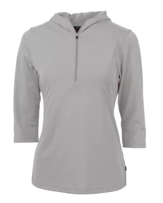 Virtue Eco Pique Recycled Half Zip Pullover Hoodie by Cutter & Buck