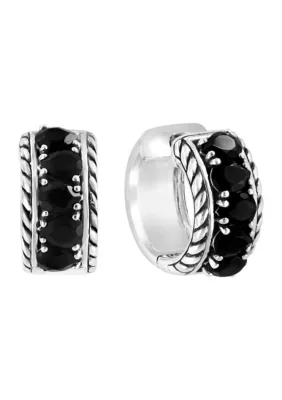 Sterling Silver Black Spinel Earrings by Effy