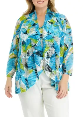 Printed High Low Cardigan by Kasper