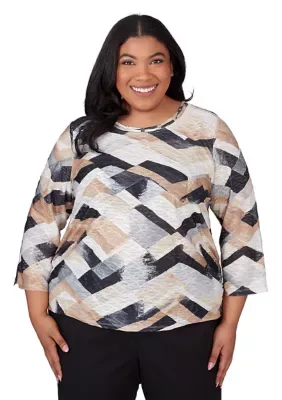 Classic Abstract Chevron Printed Top