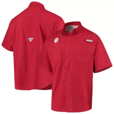 NCAA Oklahoma Sooners PFG Tamiami Omni-Shade Button-Down Shirt by Columbia
