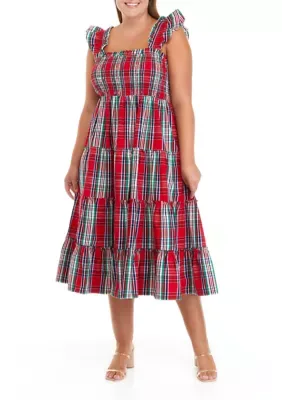 Sleeveless Smocked Midi Dress by Crown & Ivy