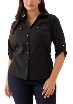 Solid Button Down Shirt by Zac & Rachel
