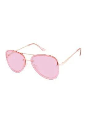 Circus NY by Sam Edelman Rimless Oval Shaped Aviator Sunglasses by S.A.M.