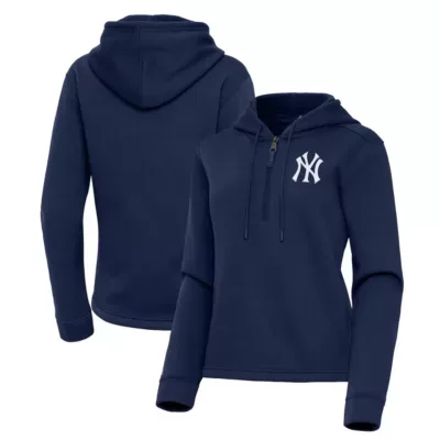 MLB New York Yankees Contemporary Quarter-Zip Hoodie by Antigua