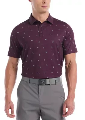 Lightning Print Golf Polo Shirt by Callaway