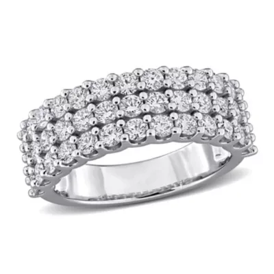 Lab Created Diamond Triple-Row Ring in Sterling Silver by Belk & Co