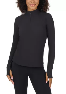 Ribbed 1/2 Zipper Jacket by Yogalicious