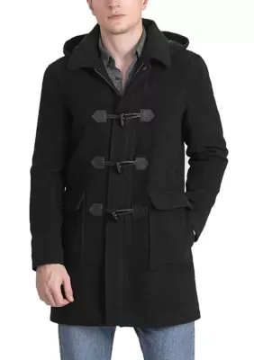 Mason Wool Blend Duffle Toggle Coat by Landing Leathers