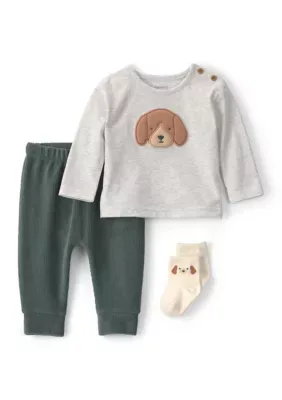 Dog Long-Sleeve Shirt and Pants Set with Socks by Carter's