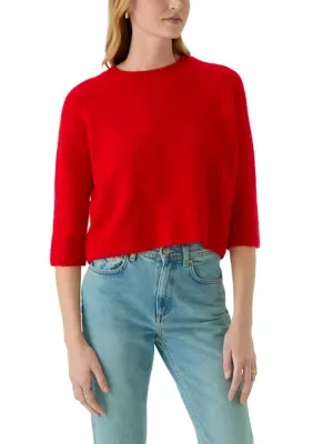 Wide Elbow Sleeve Crew Neck Sweater by CeCe
