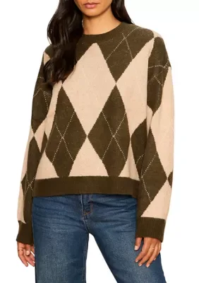 Argyle Crew Neck Pullover