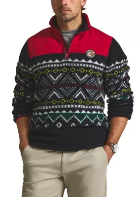 Printed Sherpa 1/4 Zip Pullover by Chaps
