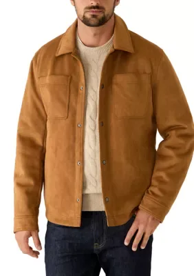 Faux Suede Shirt Jacket by London Fog