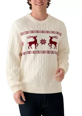 Reindeer Cable Knit Sweater by IZOD