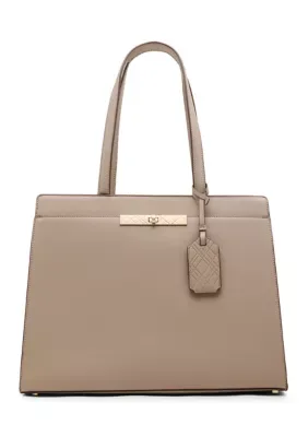 Large Turnlock Tote Bag by Anne Klein